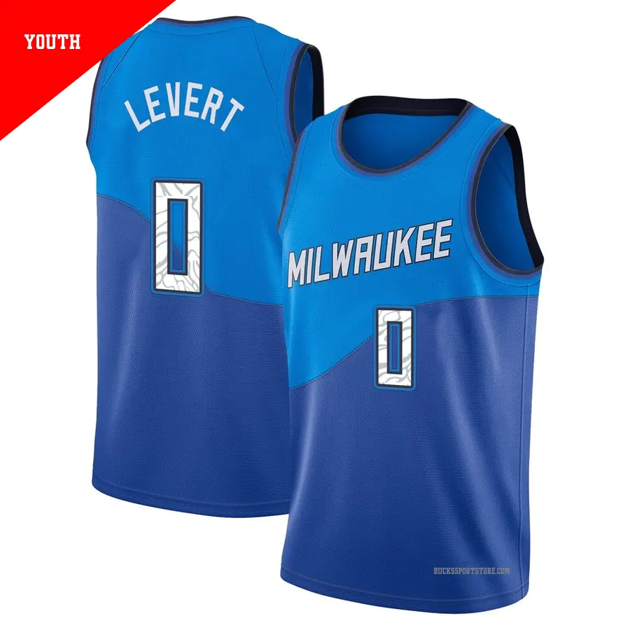 ＃0 Youth Caris LeVert Milwaukee Bucks 2020/21 Swingman Blue JerseyCity Edition