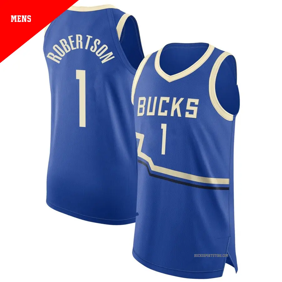 ＃1 Men's Oscar Robertson Milwaukee Bucks 2024/25 Authentic Royal City Edition Jersey