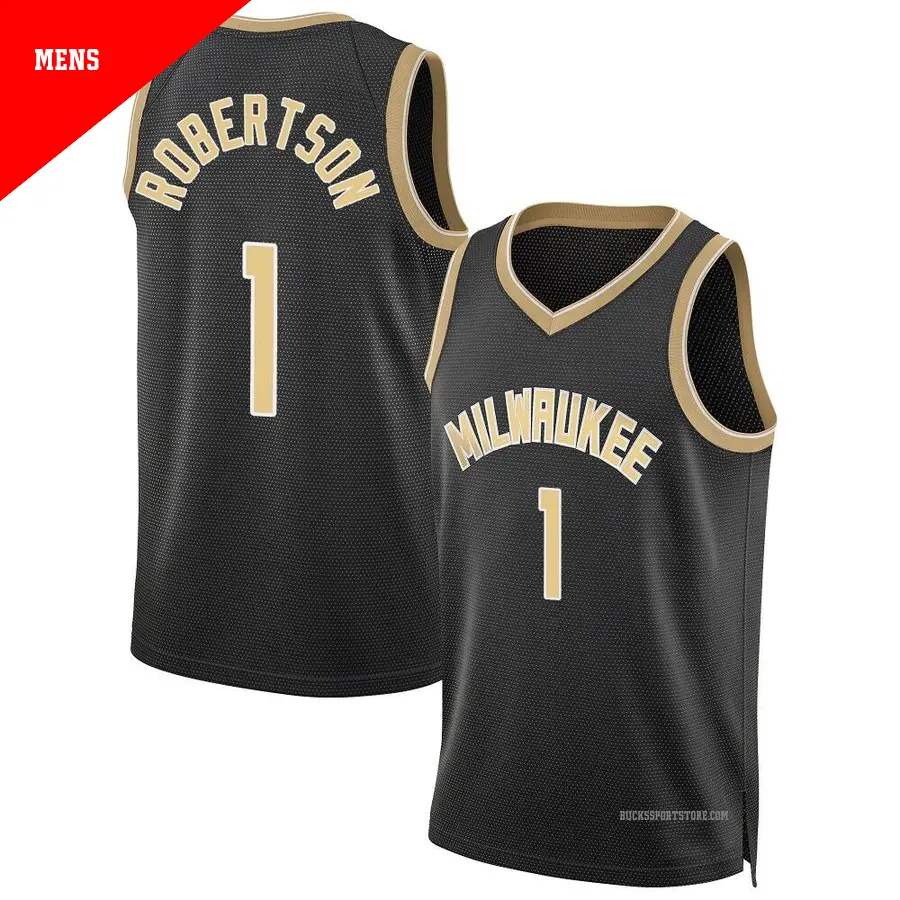 ＃1 Men's Oscar Robertson Milwaukee Bucks Black Swingman Select Series Jersey