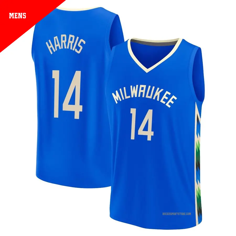 ＃14 Men's Gary Harris Milwaukee Bucks 2022/23 Fast Break Royal City Edition Jersey