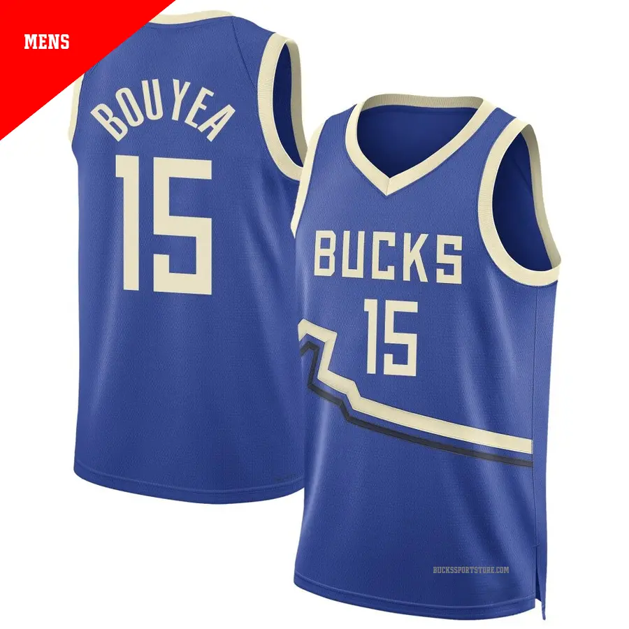 ＃15 Men's Jamaree Bouyea Milwaukee Bucks 2024/25 Swingman Royal City Edition Jersey