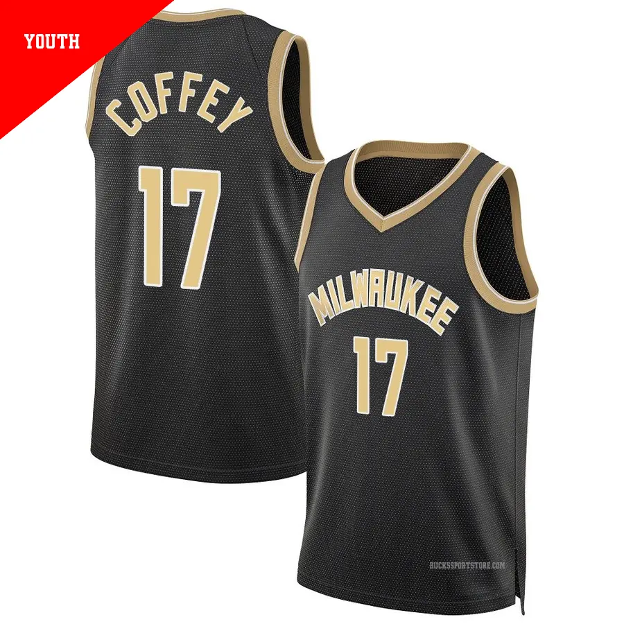 ＃17 Youth Amir Coffey Milwaukee Bucks Black Swingman Select Series Jersey
