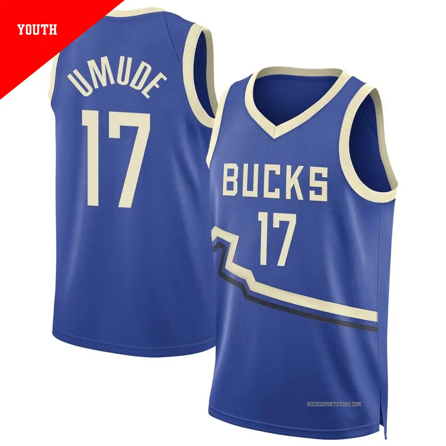 ＃17 Youth Stanley Umude Milwaukee Bucks 2024/25 Swingman Royal City Edition Jersey