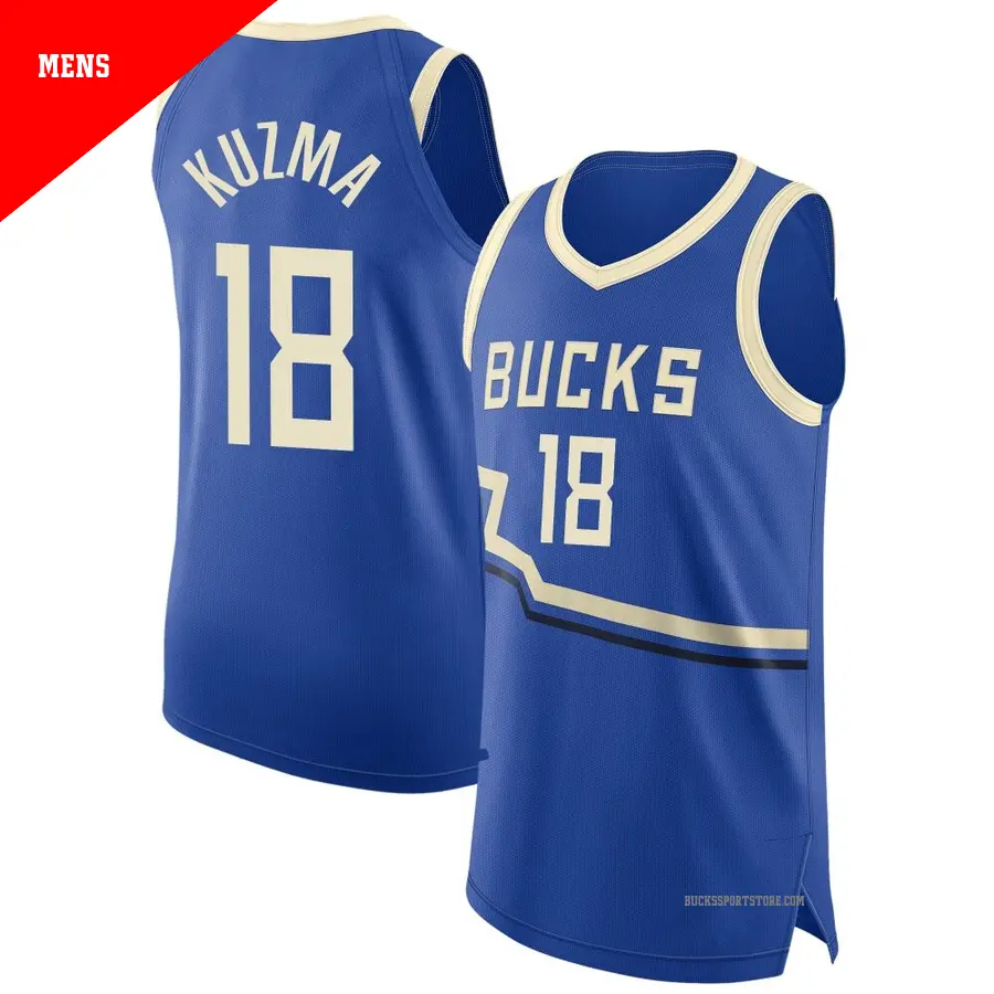 ＃18 Men's Kyle Kuzma Milwaukee Bucks 2024/25 Authentic Royal City Edition Jersey