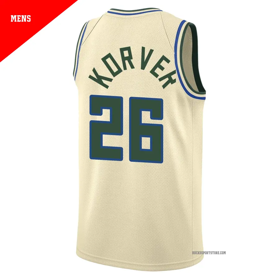 26 Men's Kyle Korver Milwaukee Bucks 2025/26 Swingman Cream City