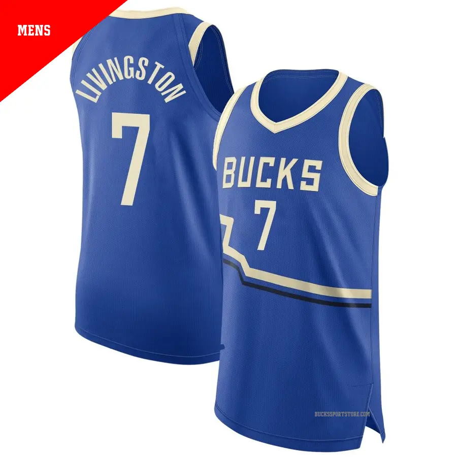 ＃7 Men's Chris Livingston Milwaukee Bucks 2024/25 Authentic Royal City Edition Jersey