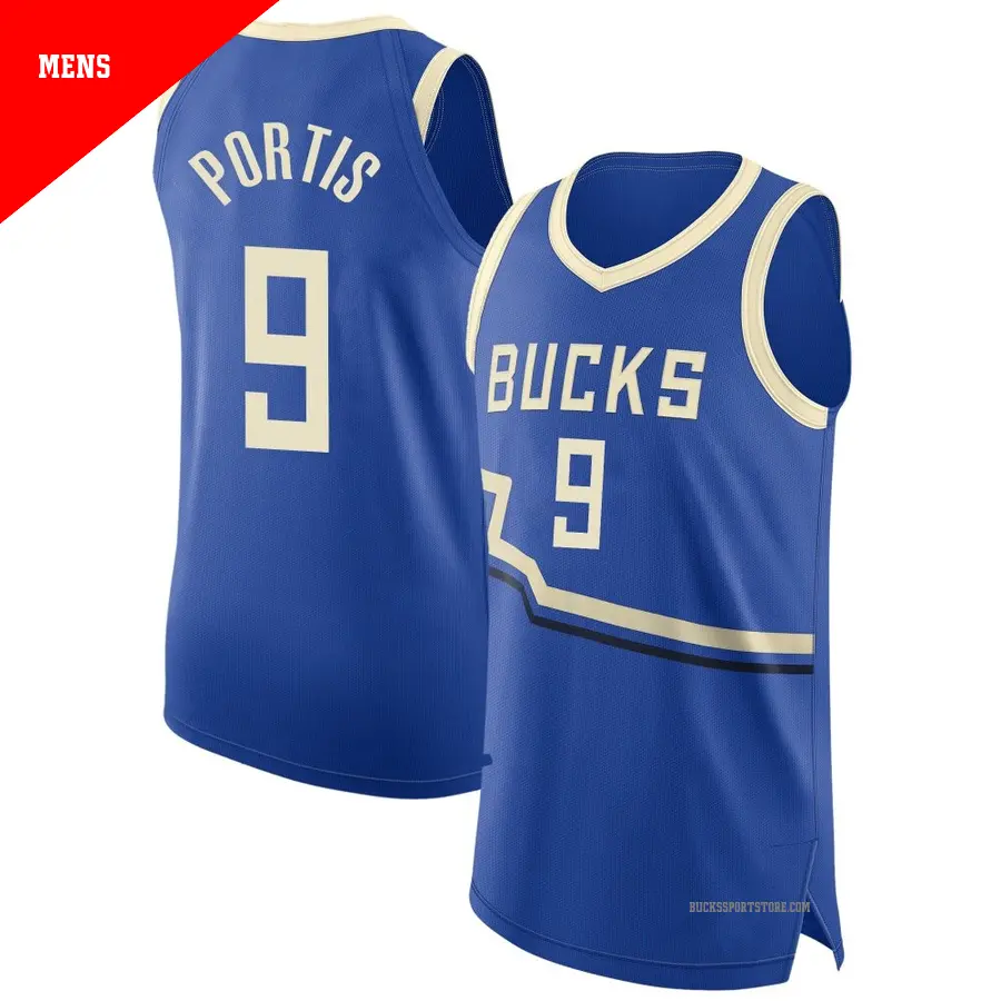 ＃9 Men's Bobby Portis Milwaukee Bucks 2024/25 Authentic Royal City Edition Jersey
