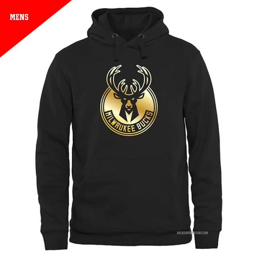 Men's Milwaukee Bucks Gold Collection Pullover HoodieBlack